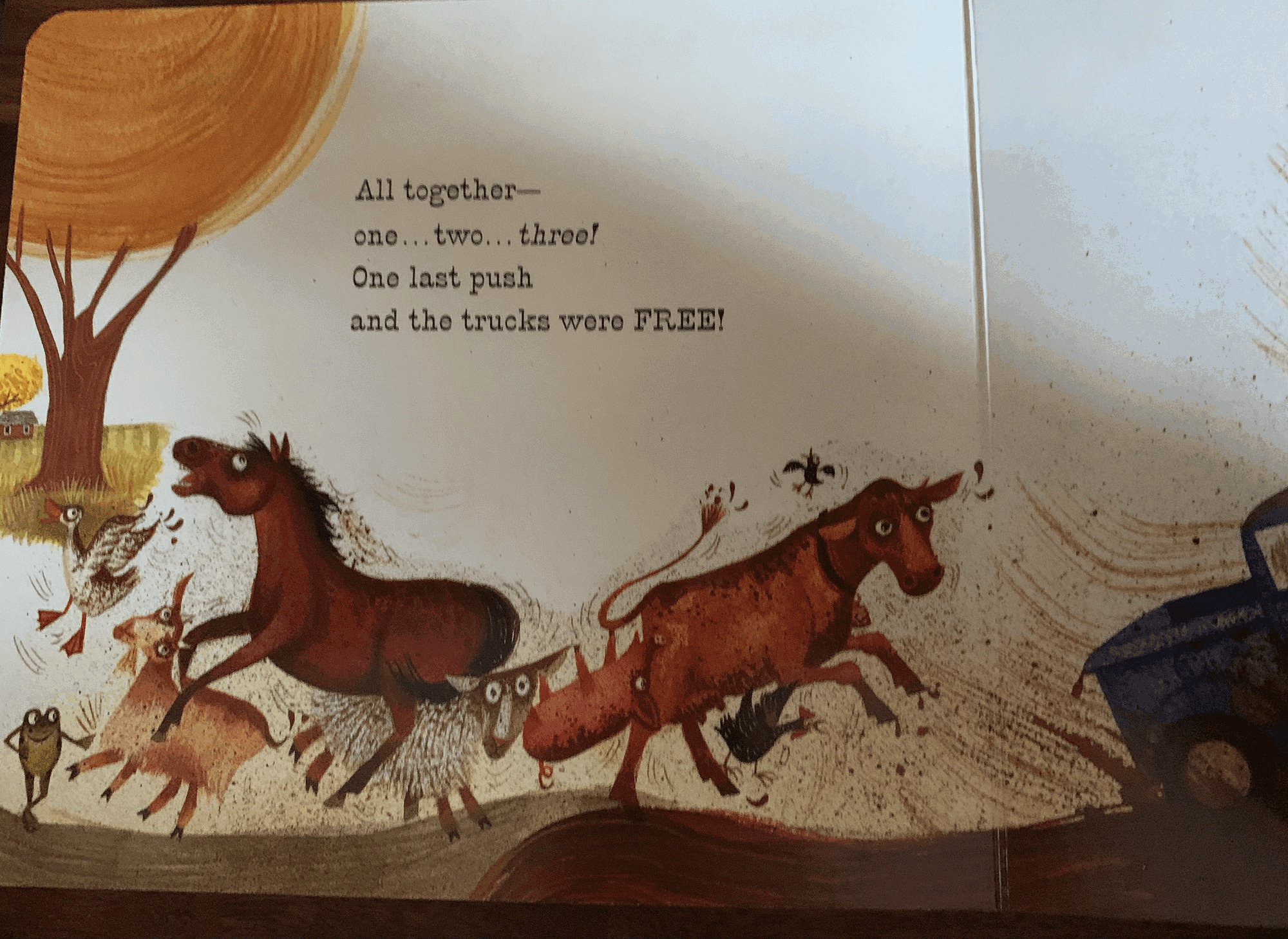 Another page from inside Little Blue Truck
