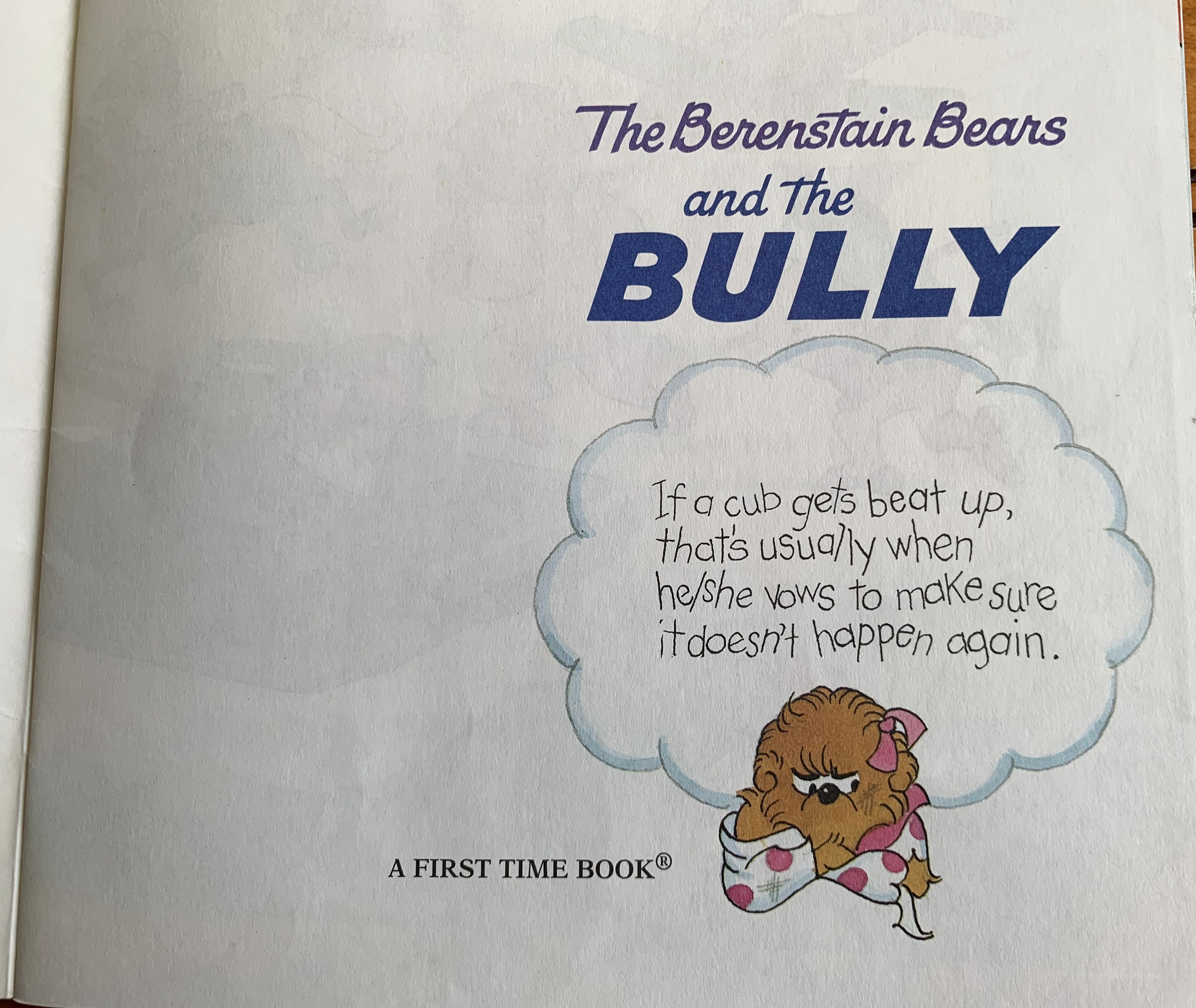 The Berenstain Bears and the Bully — the opening rhyme page