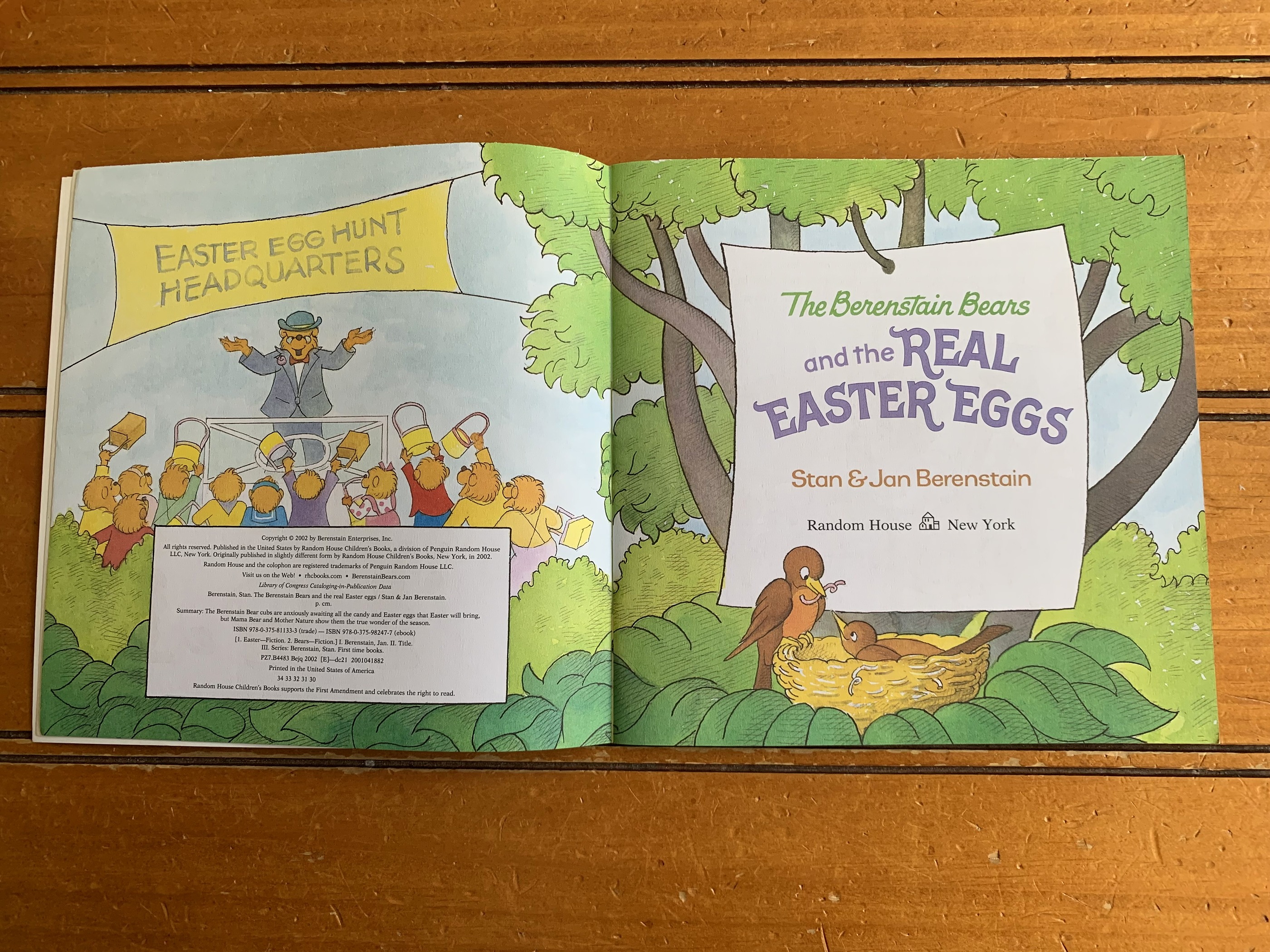 The Berenstain Bears and the Real Easter Eggs — the title-page spread