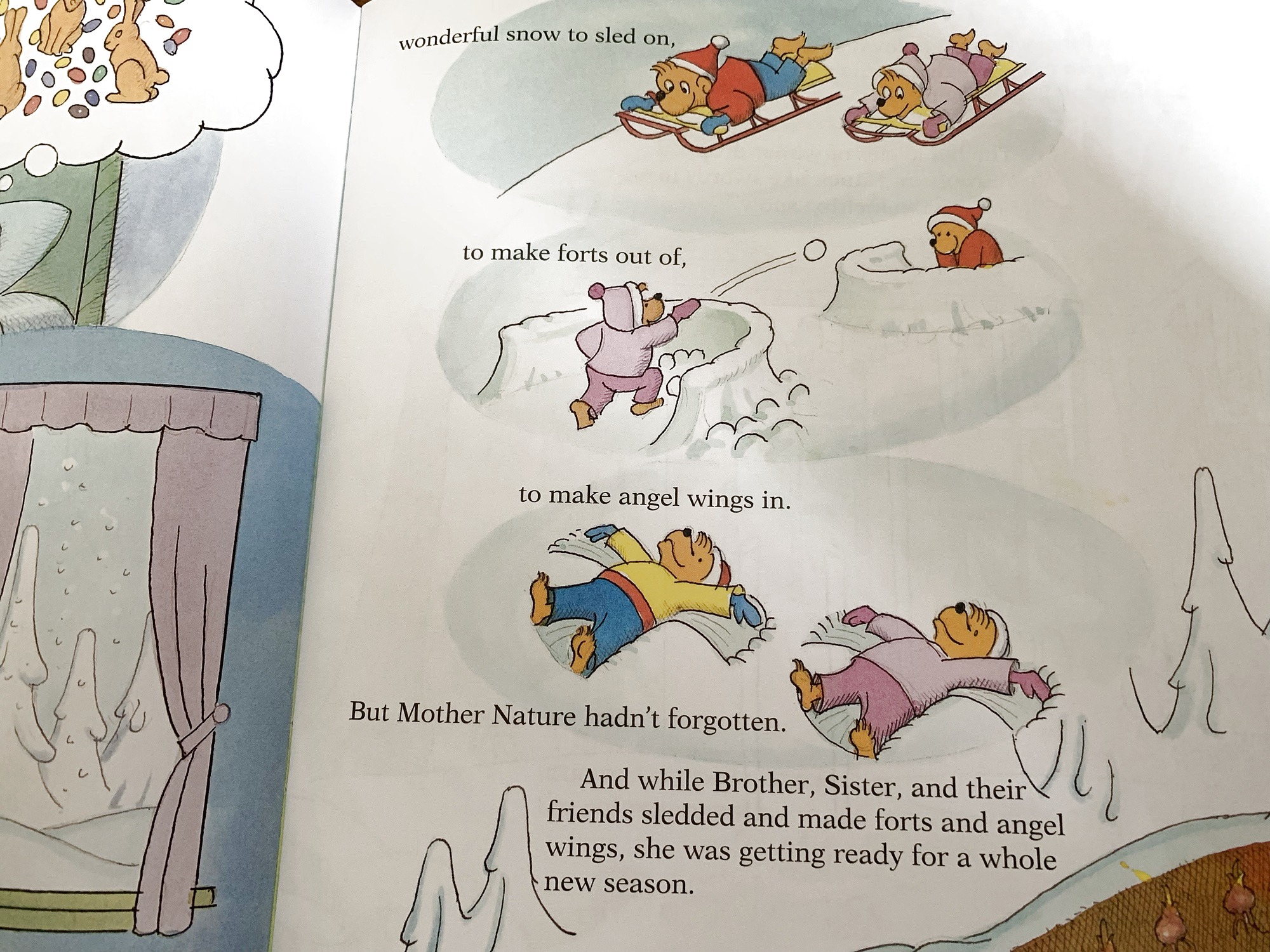 A page from inside The Berenstain Bears and the Real Easter Eggs