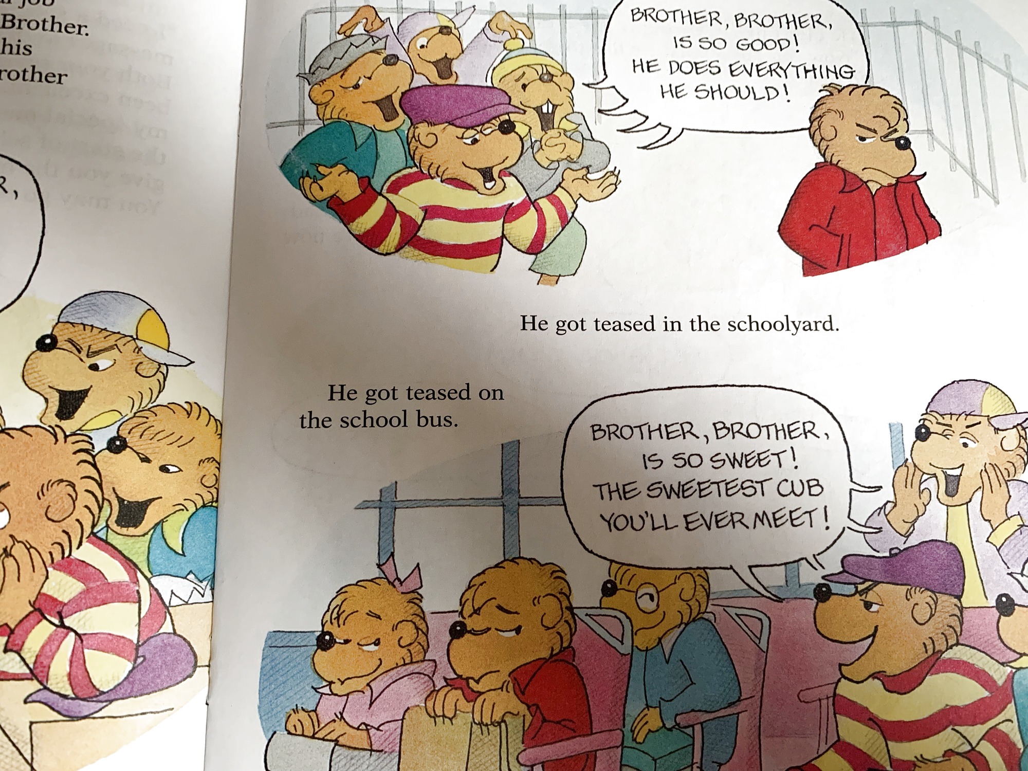 The Berenstain Bears and Too Much Teasing — favorite page spread