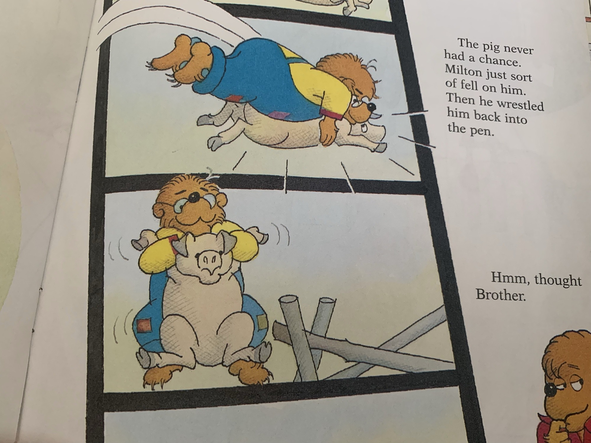 Another page from inside The Berenstain Bears and Too Much Teasing