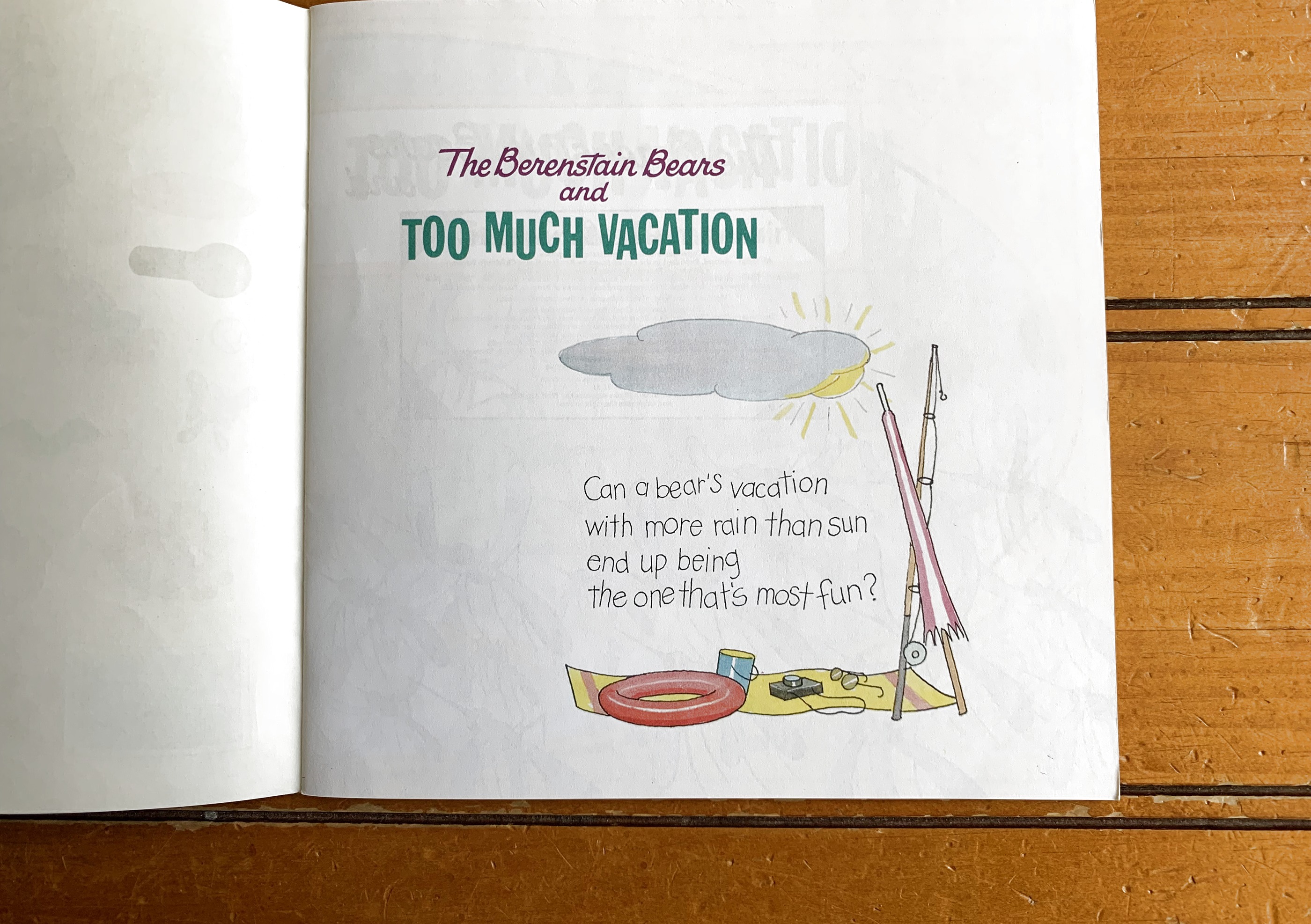 The Berenstain Bears and Too Much Vacation — the opening rhyme page