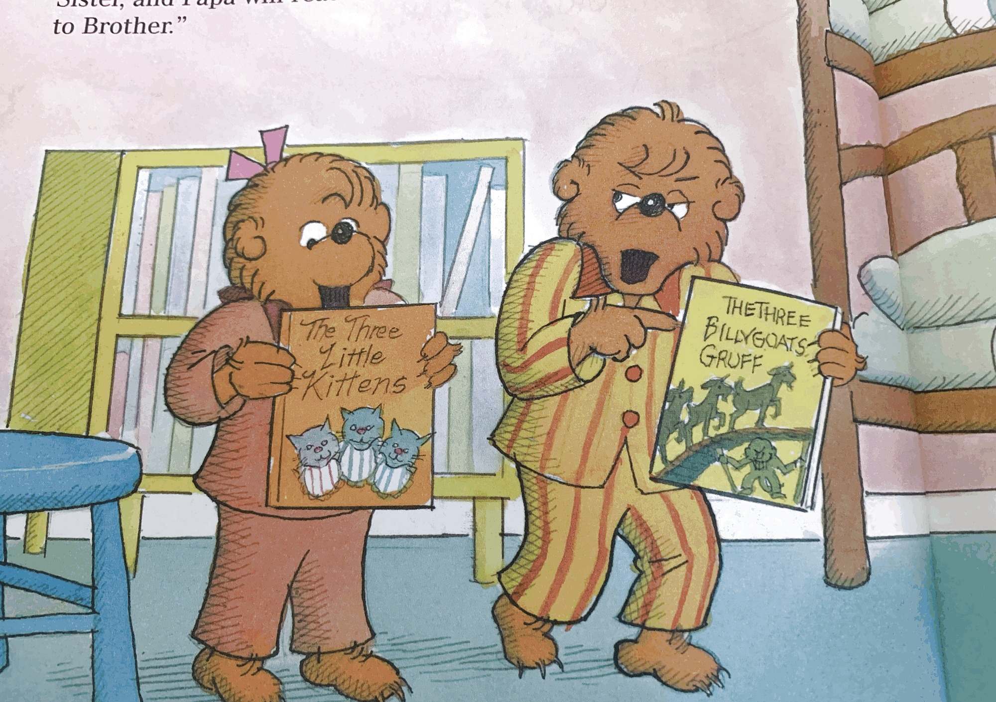 Another page from inside The Berenstain Bears' Bedtime Battle
