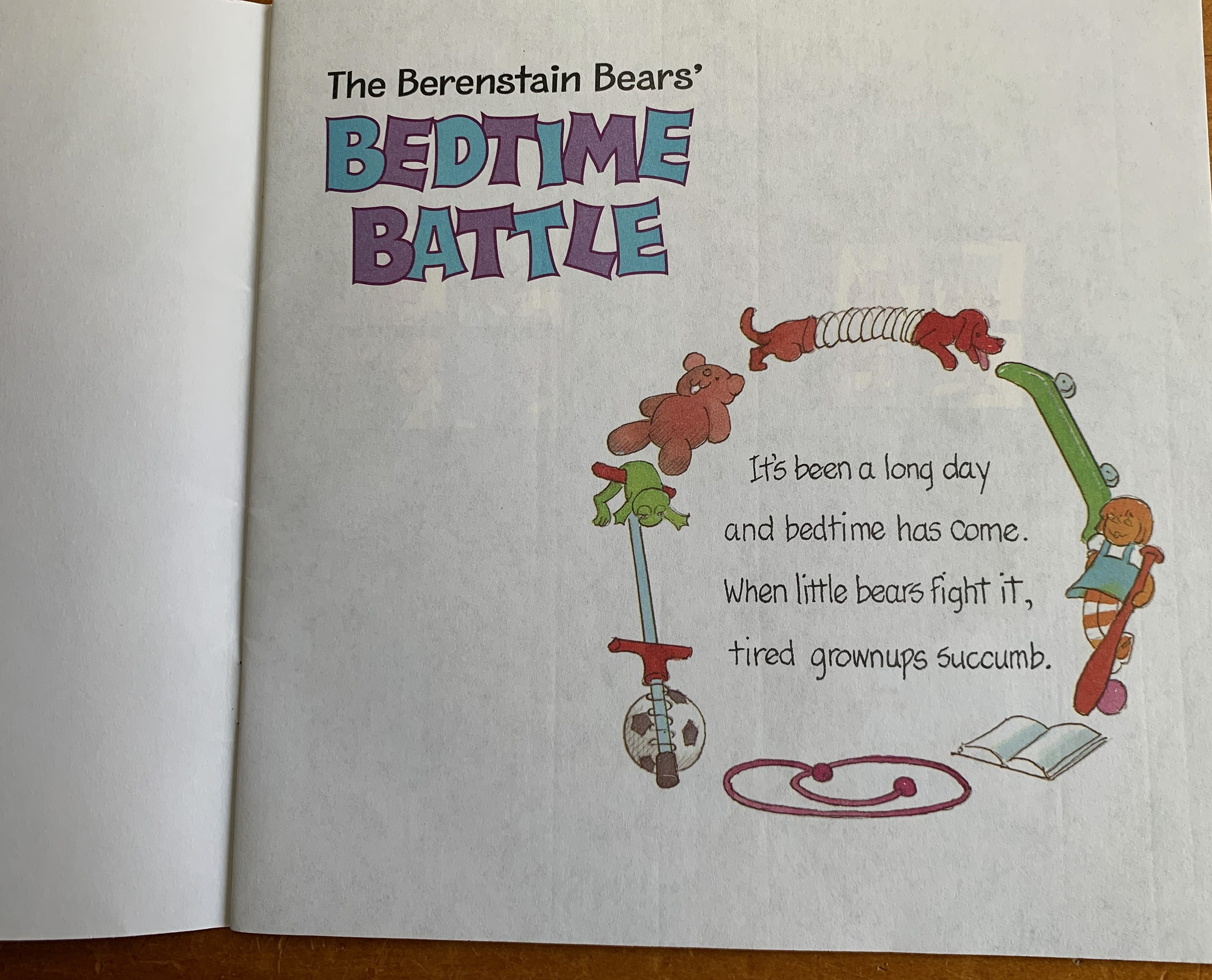 The Berenstain Bears' Bedtime Battle — the opening rhyme page