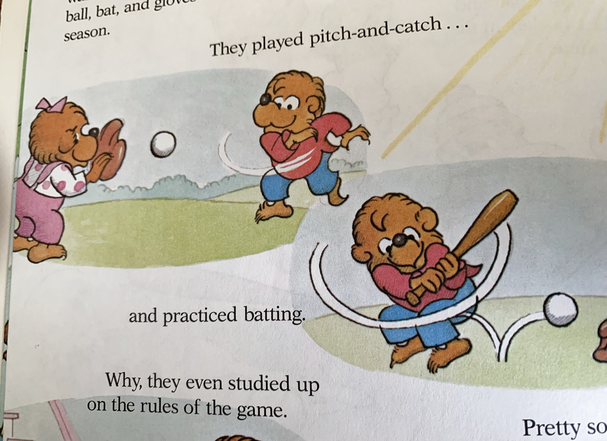 A page from inside The Berenstain Bears Go Out for the Team