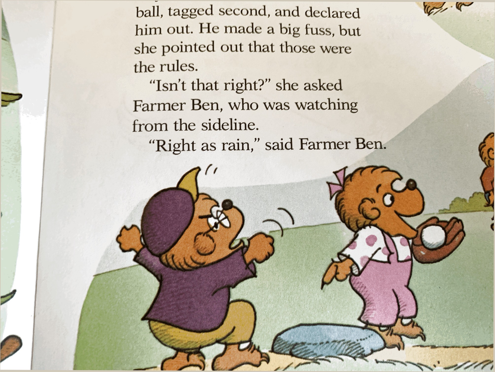 Another page from inside The Berenstain Bears Go Out for the Team