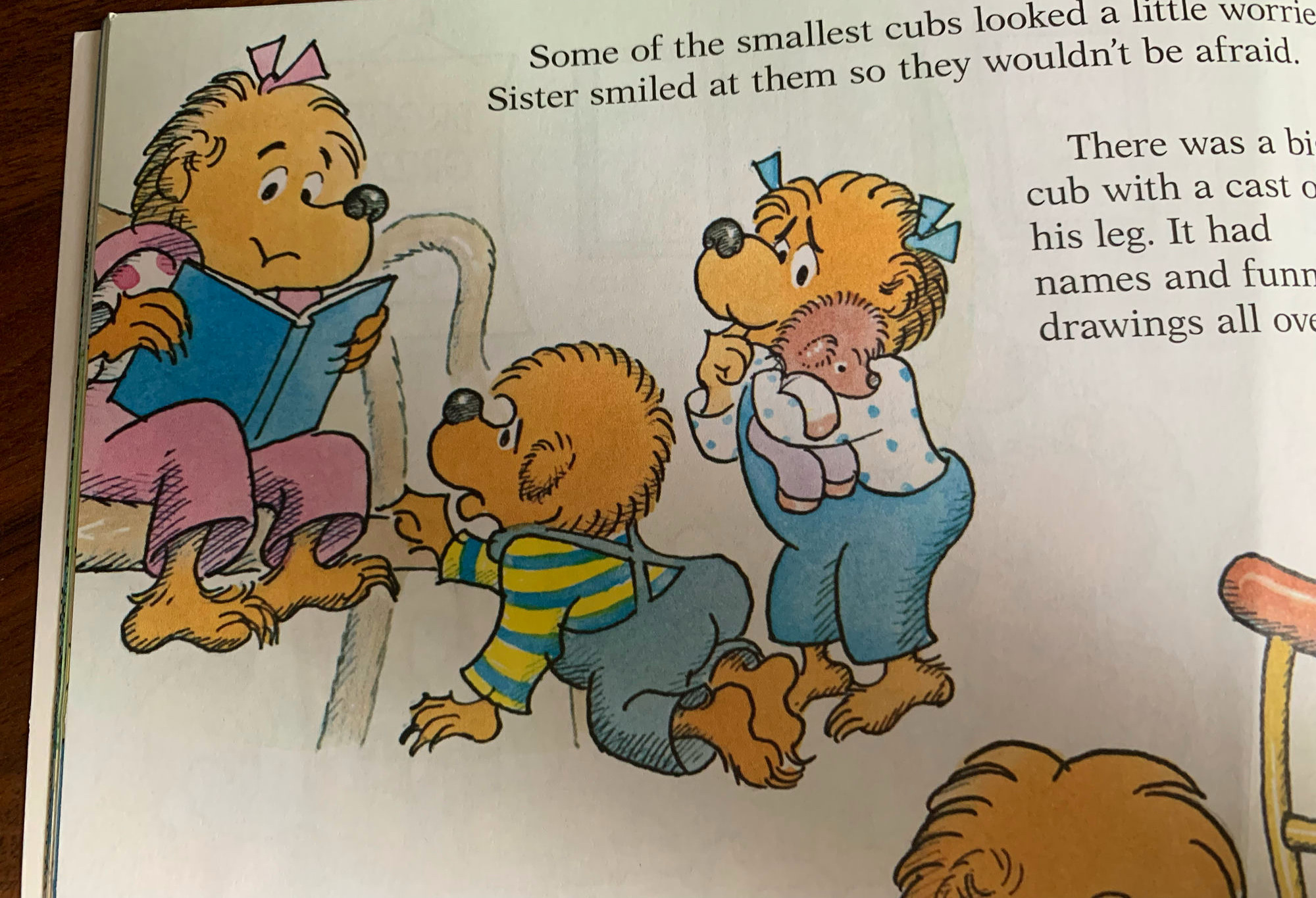 A page from inside The Berenstain Bears Go to the Doctor