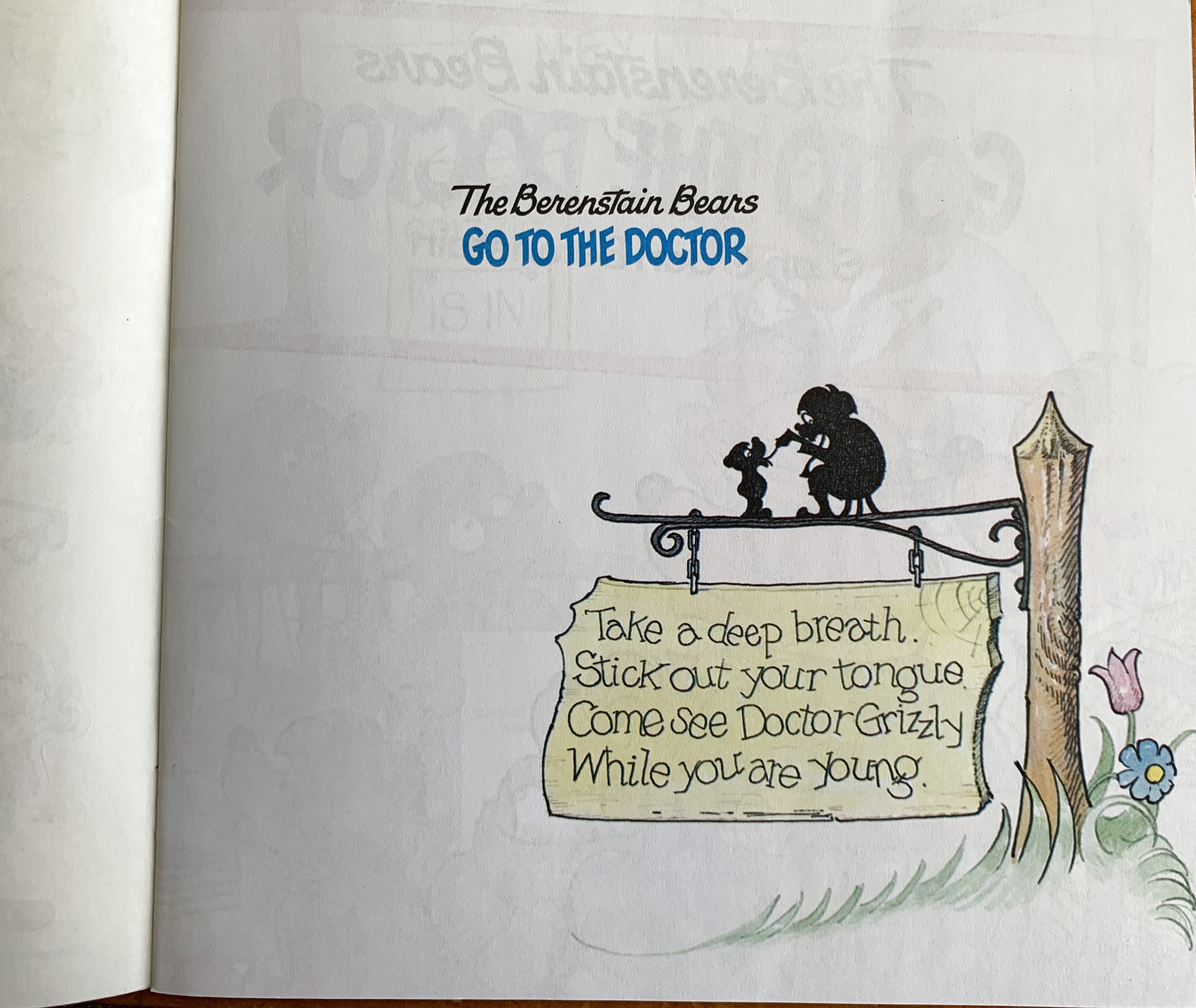 The Berenstain Bears Go to the Doctor — the opening rhyme page