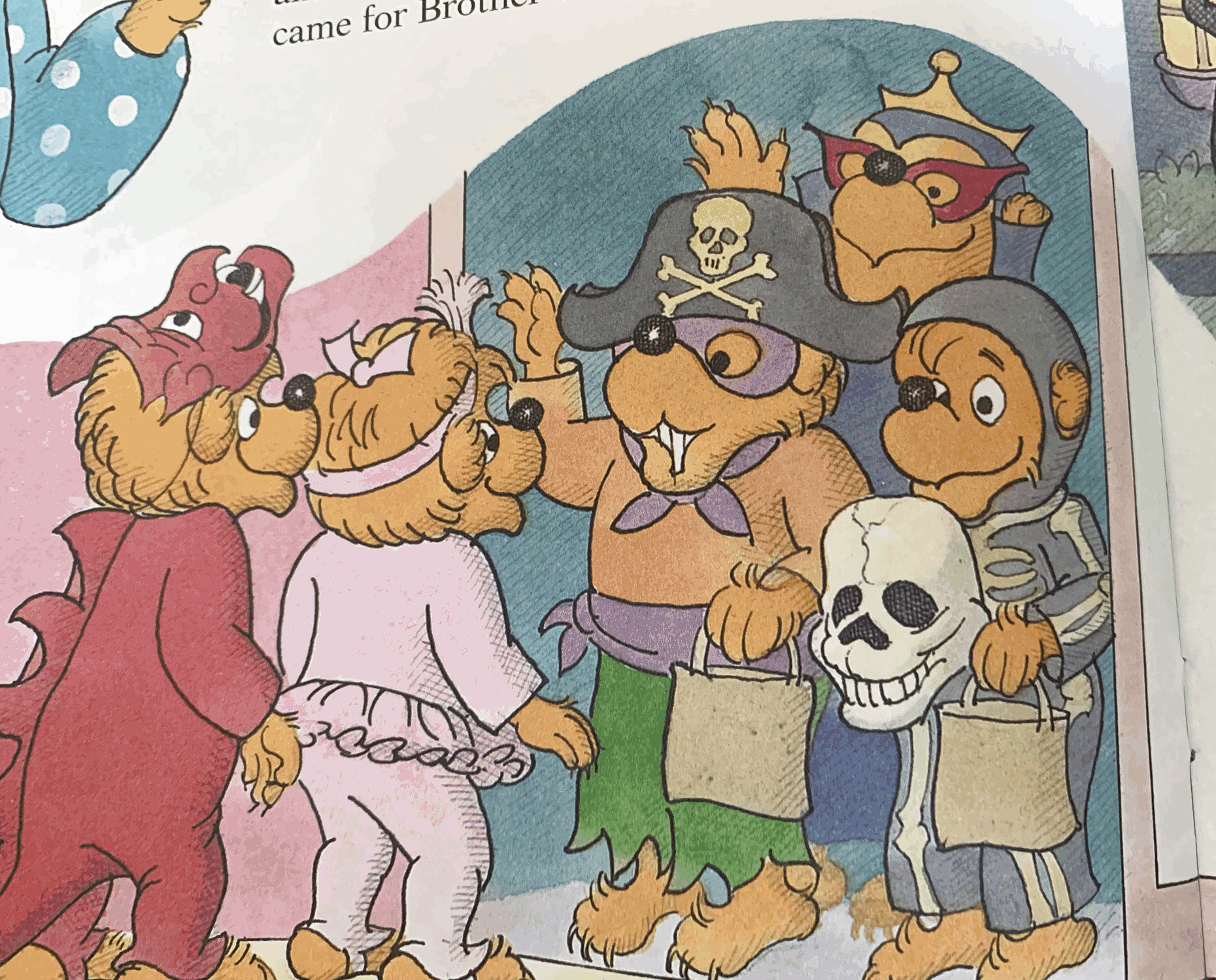 A page from inside The Berenstain Bears Trick or Treat