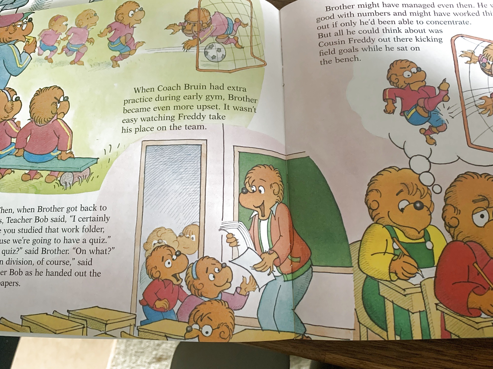 A page from inside The Berenstain Bears' Trouble at School