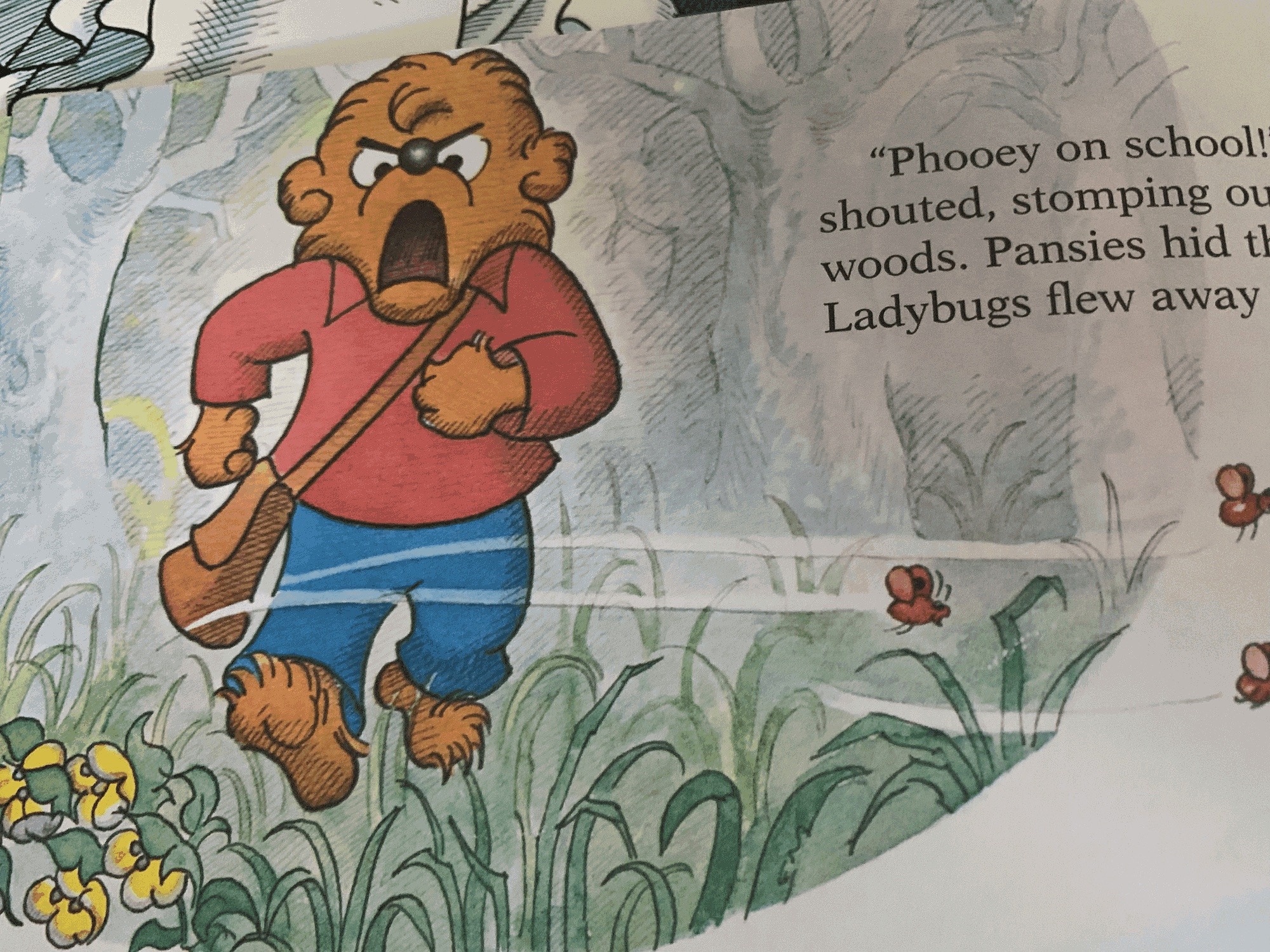 Another page from inside The Berenstain Bears' Trouble at School