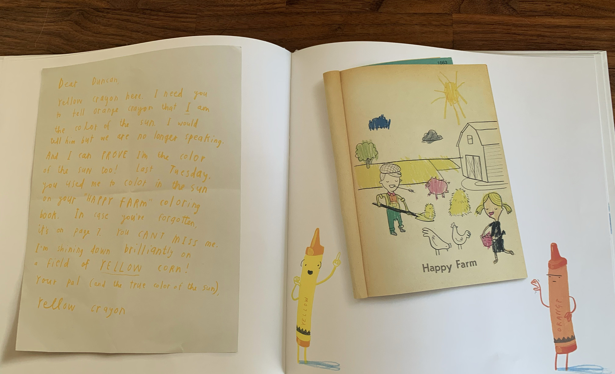 Another page from inside The Day the Crayons Quit